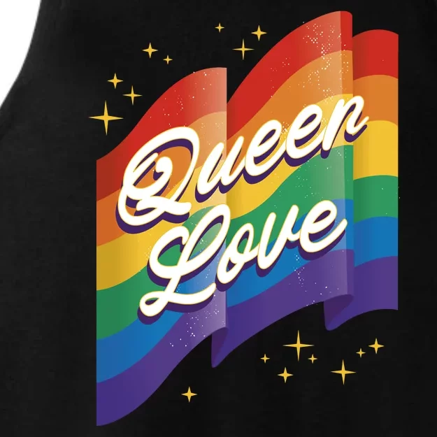 Queen Love LGBTQ Flag Ladies Tri-Blend Wicking Tank