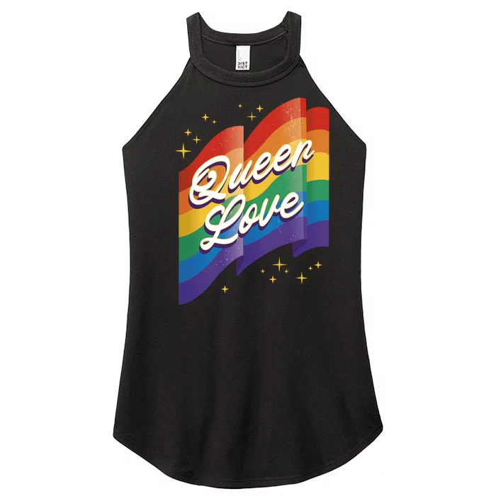 Queen Love LGBTQ Flag Women’s Perfect Tri Rocker Tank