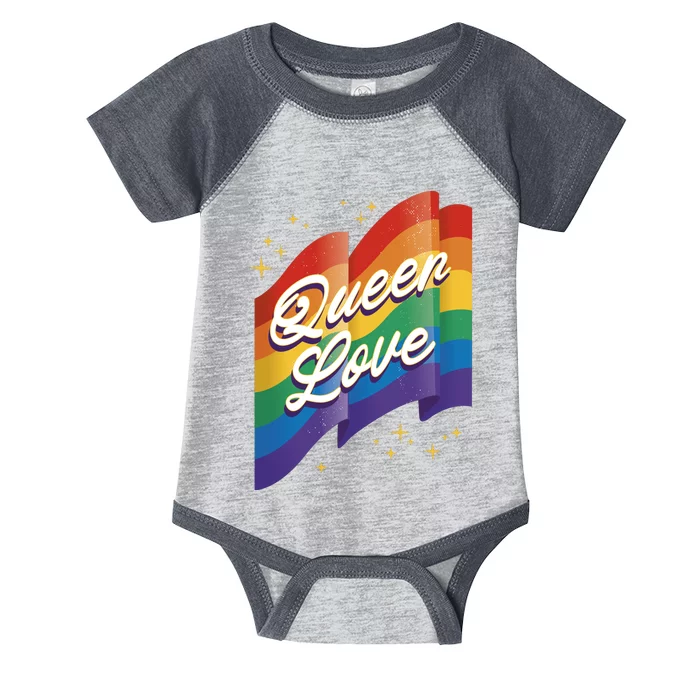 Queen Love LGBTQ Flag Infant Baby Jersey Bodysuit