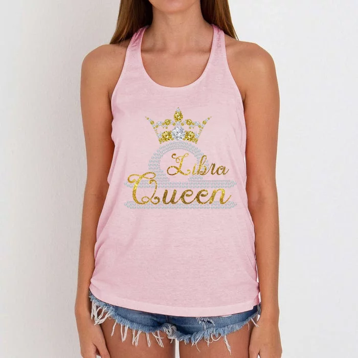 Queen Libra Zodiac Funny Gift Women's Knotted Racerback Tank