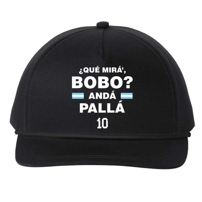 Que Mira´Bobo Argentina 10 Snapback Five-Panel Rope Hat