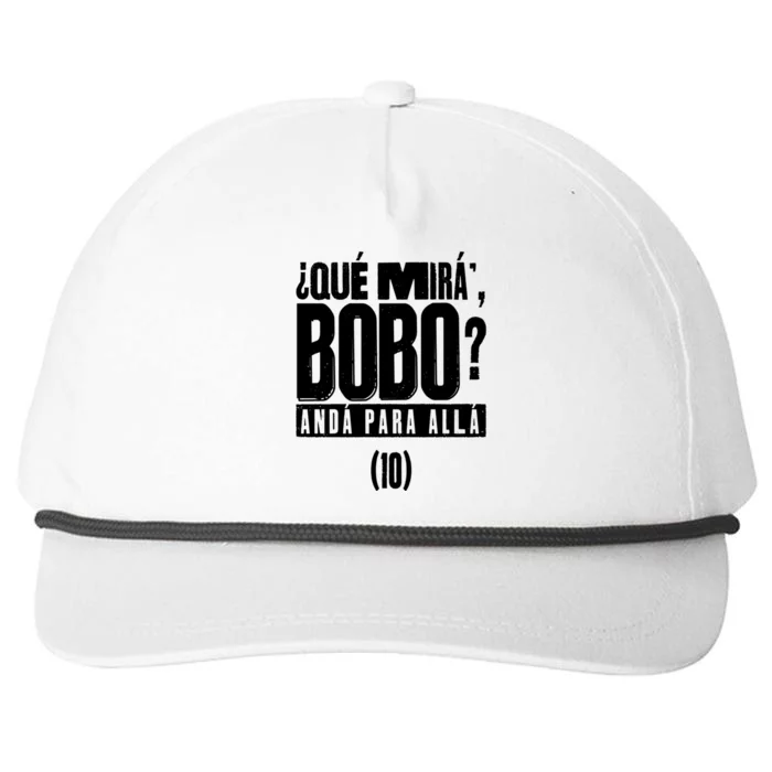 Que Mira´Bobo Argentina 10 Snapback Five-Panel Rope Hat