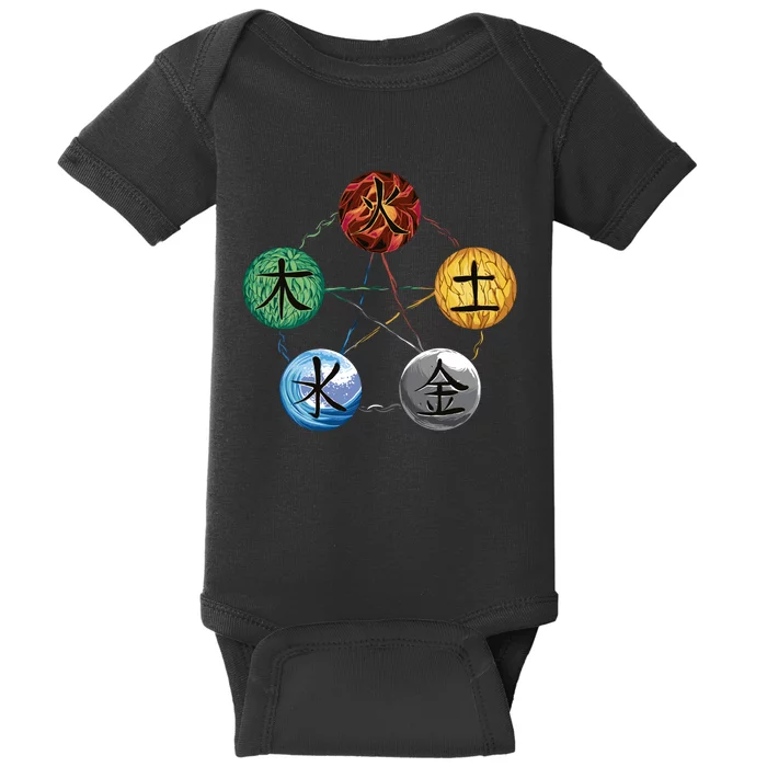 Qigong Martial Arts Elements Baby Bodysuit