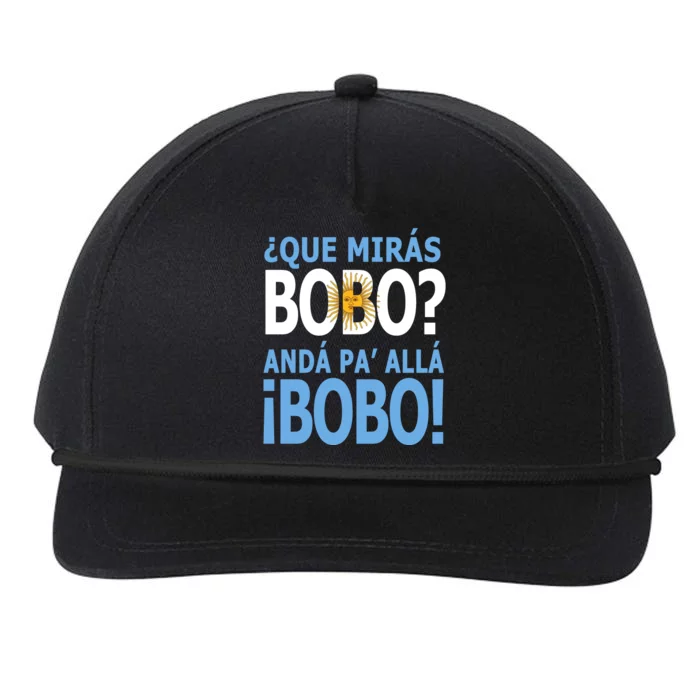 Que Mira´Bobo Argentina 10 Snapback Five-Panel Rope Hat