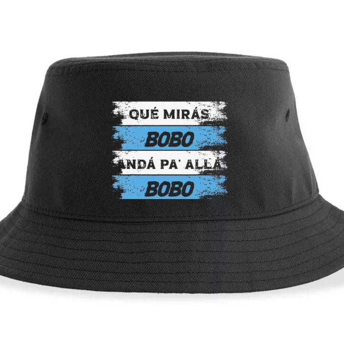 Qué Mira Bobo Meme Argentina Flag Funny Sustainable Bucket Hat