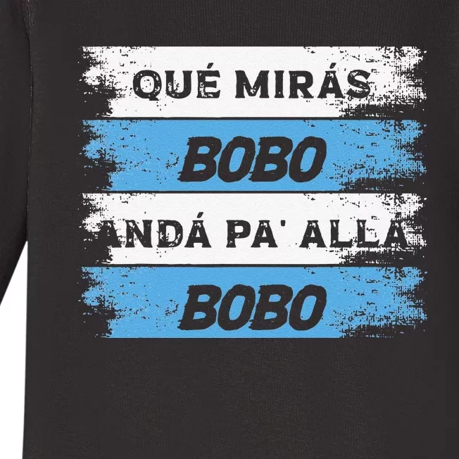 Qué Mira Bobo Meme Argentina Flag Funny Baby Long Sleeve Bodysuit