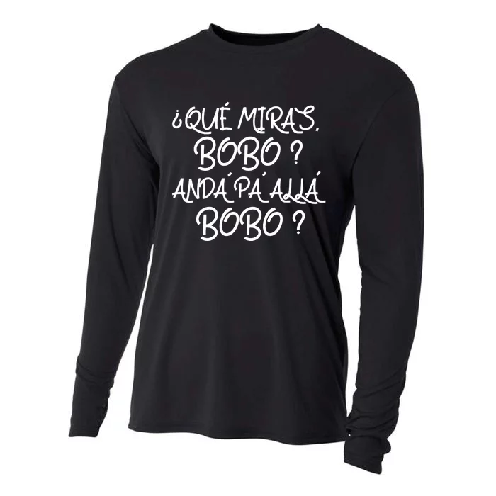 Qué Miras Bobo Qué Mira Bobo Viral Meme Cooling Performance Long Sleeve Crew