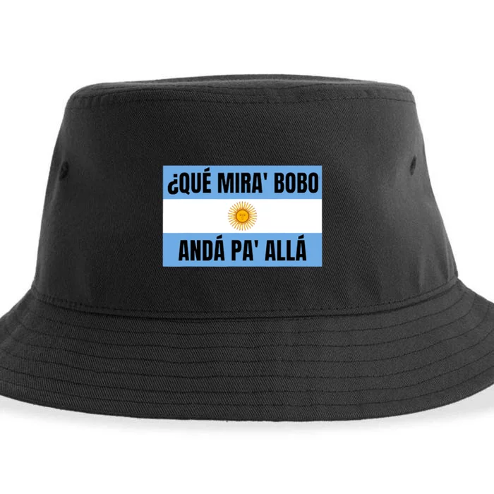 Qué Miras Bobo Qué Mira Bobo Argentina Flag Design Sustainable Bucket Hat