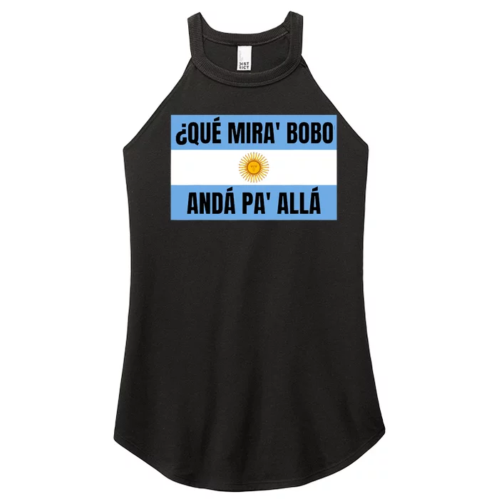 Qué Miras Bobo Qué Mira Bobo Argentina Flag Design Women’s Perfect Tri Rocker Tank