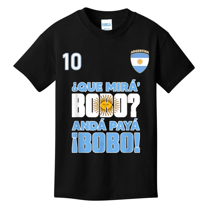 Qué Mirás Bobo, Andá Pa' Allá Funny Speech Argentina Flag Vintage Kids T-Shirt