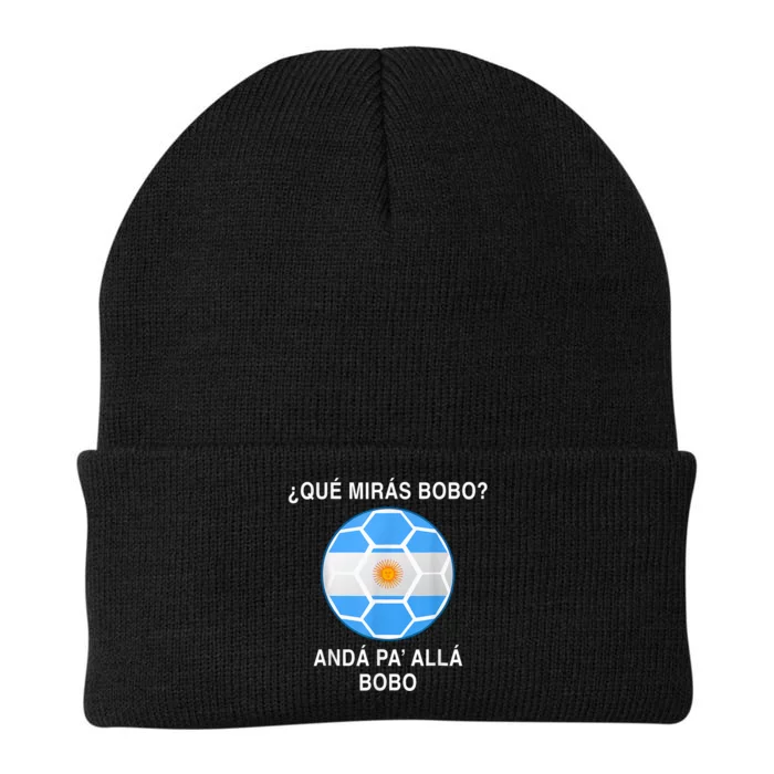 Qué Mirás Bobo, Andá Pa' Allá Funny Speech Argentina Flag Vintage Knit Cap Winter Beanie