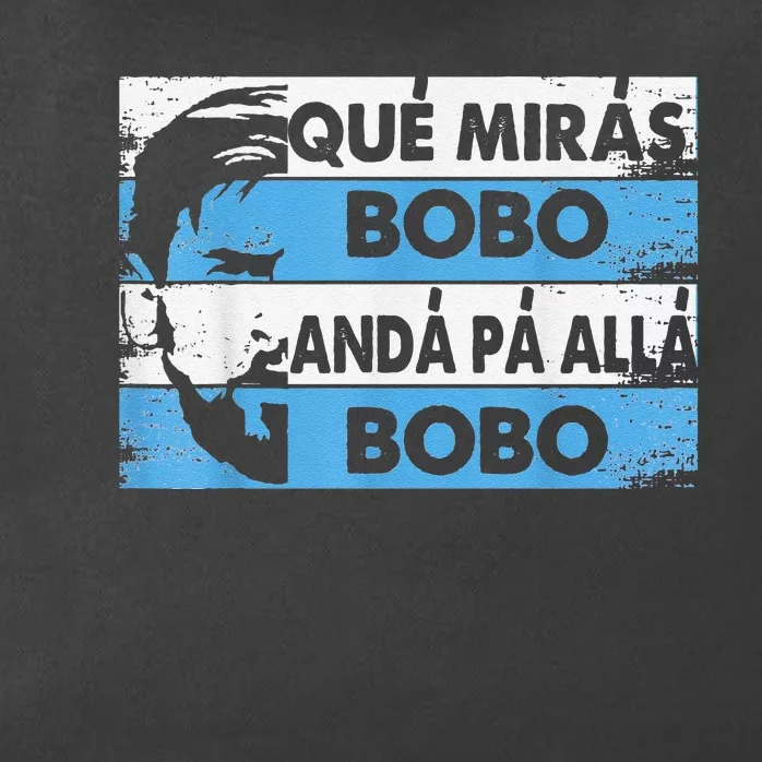 qué mirás bobo, andá pa' allá funny speech Zip Tote Bag