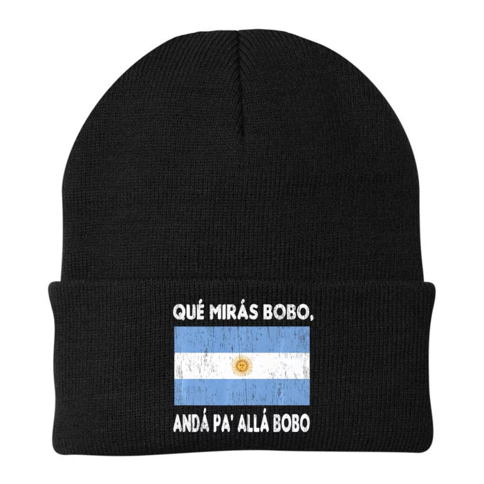 Qué Mirás Bobo, Andá Pa' Allá Funny Sarcastic Speech Argentina Flag Knit Cap Winter Beanie