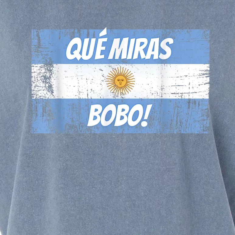 Que miras bobo Bandera Argentina Flag Fun Football-Fan Gift Garment-Dyed Women's Muscle Tee