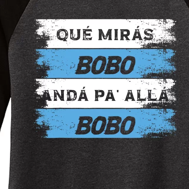 Qué Miras Bobo Qué Mira Bobo Women's Tri-Blend 3/4-Sleeve Raglan Shirt