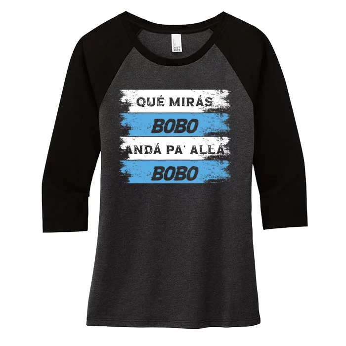 Qué Miras Bobo Qué Mira Bobo Women's Tri-Blend 3/4-Sleeve Raglan Shirt