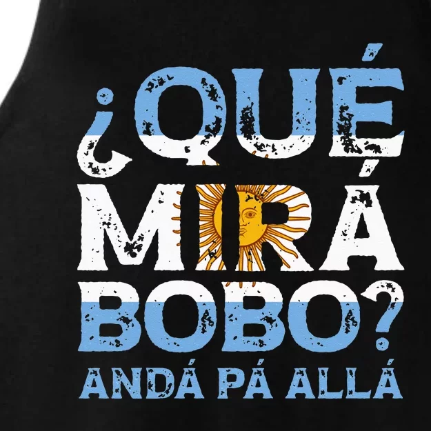 Qué Mirás Bobo Andá Pa Allá Funny Speech Ladies Tri-Blend Wicking Tank