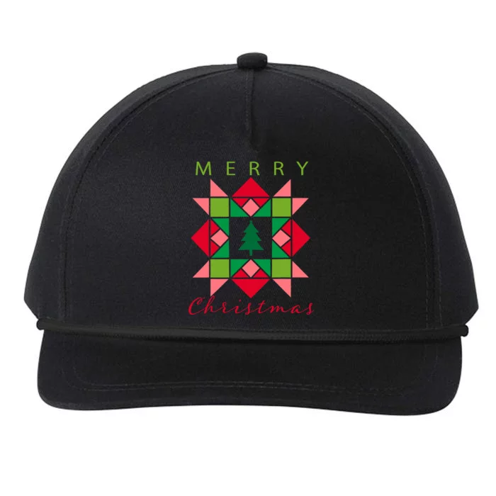 Quilter Merry Christmas Tree Quilt Block Quilting Snapback Five-Panel Rope Hat