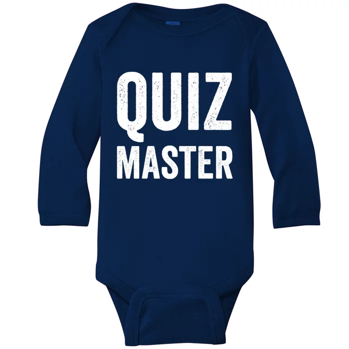 Quiz Master Cool Gift Trivia Night Game Show Host Gift Cool Gift Baby Long Sleeve Bodysuit