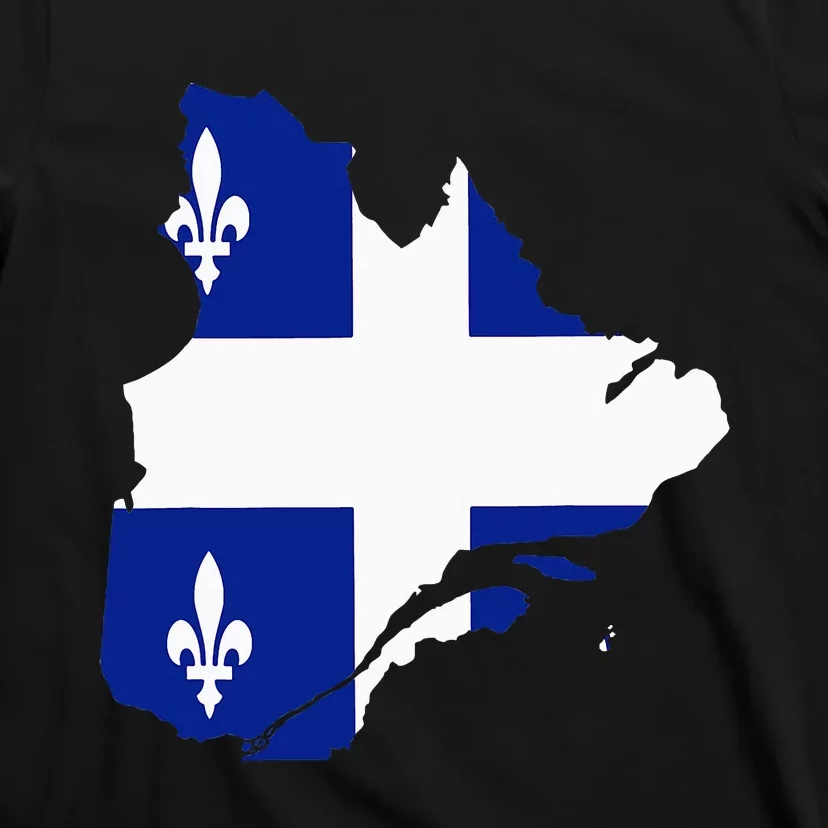 Quebec Map Flag Drapeau Carte QuéBec (Fleurdelisé) T-Shirt