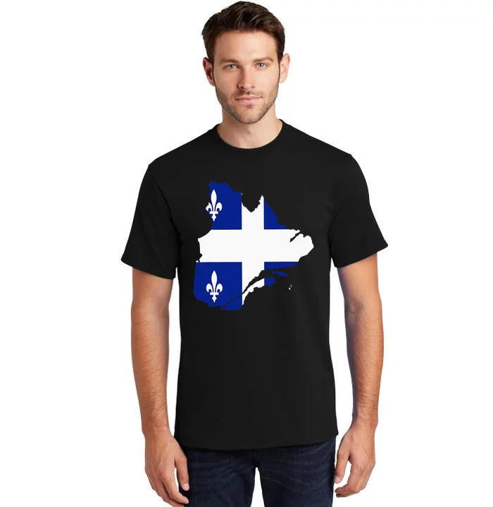 Quebec Map Flag Drapeau Carte QuéBec (Fleurdelisé) Tall T-Shirt