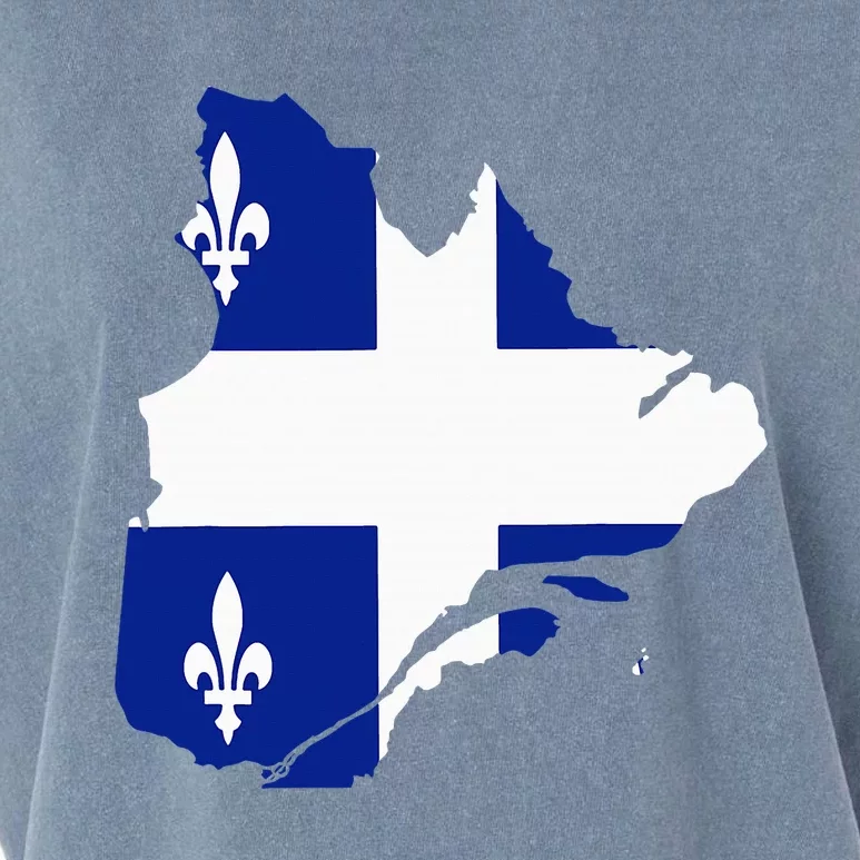 Quebec Map Flag Drapeau Carte QuéBec (Fleurdelisé) Garment-Dyed Women's Muscle Tee