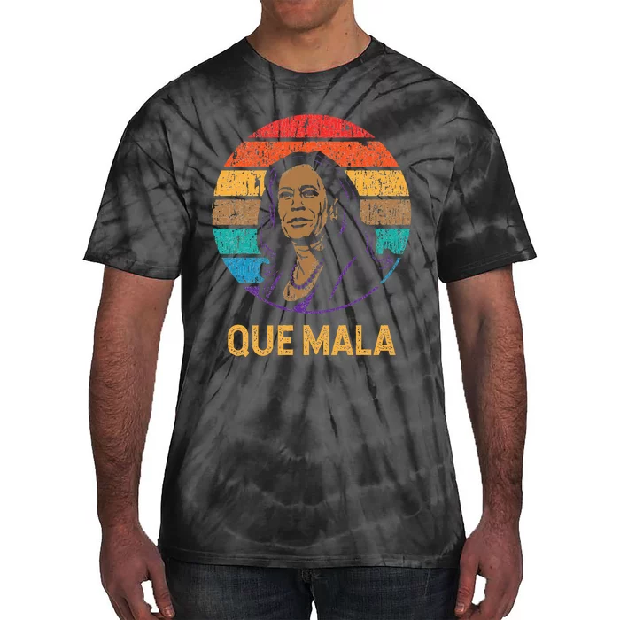 Que Mala Harris Retro Sunset Border Crisis Political Tie-Dye T-Shirt