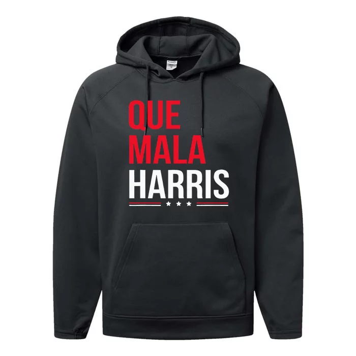 Que Mala Harris Anti Kamala Harris Joe Biden Border Protest Performance Fleece Hoodie