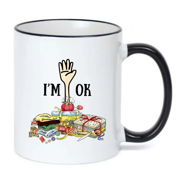 Quilting Machine Im Ok Funny Black Color Changing Mug