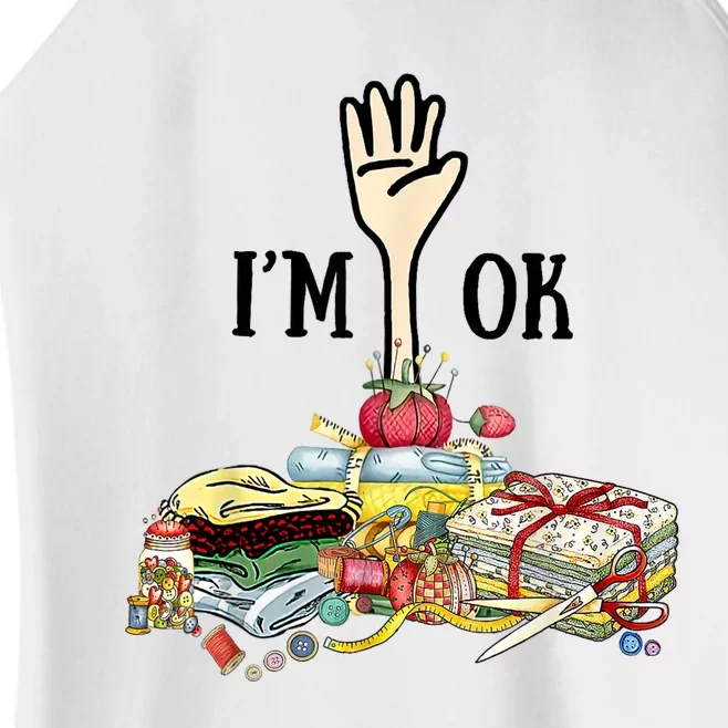 Quilting Machine Im Ok Funny Women’s Perfect Tri Rocker Tank