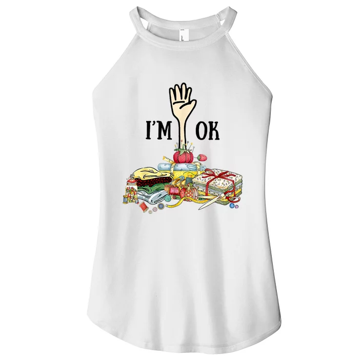 Quilting Machine Im Ok Funny Women’s Perfect Tri Rocker Tank