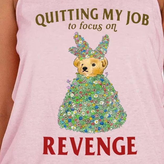 Quitting My Job To Focus On Revenge Women's Knotted Racerback Tank