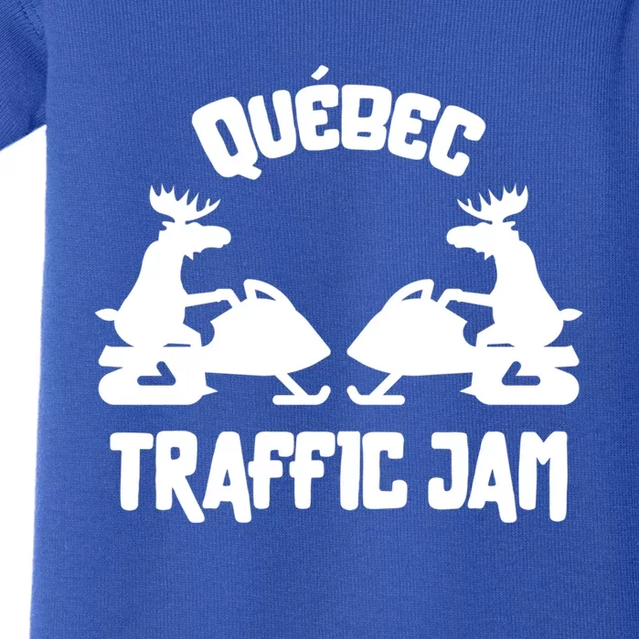 Quebec Moose Snowmobile Traffic Jam For Rider Gift Baby Bodysuit