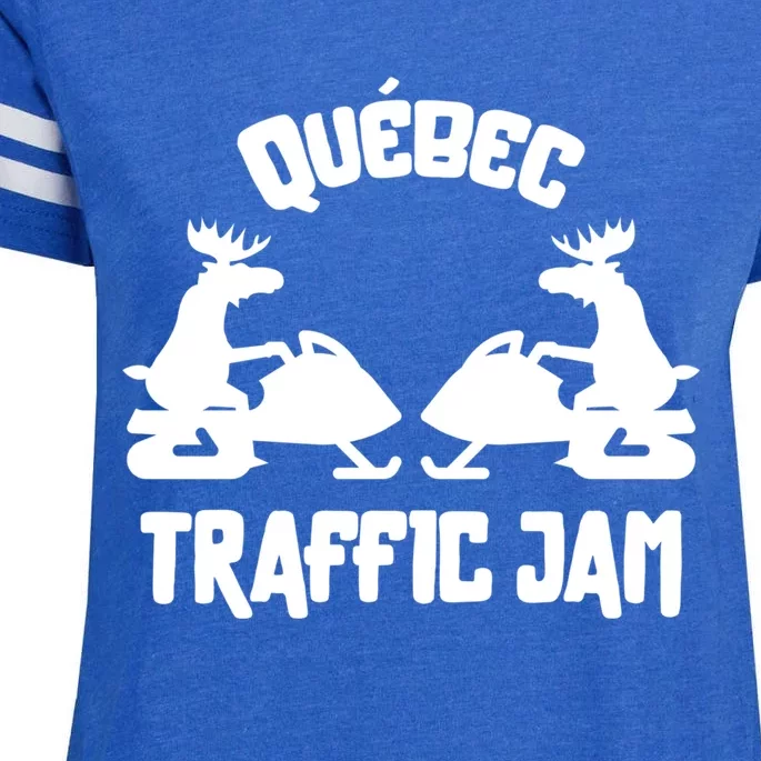 Quebec Moose Snowmobile Traffic Jam For Rider Gift Enza Ladies Jersey Football T-Shirt