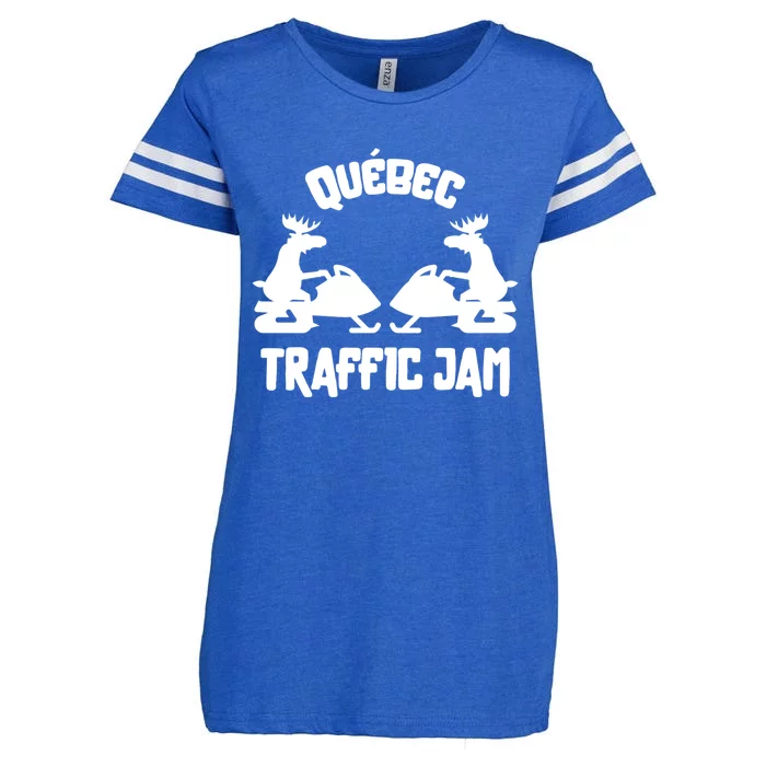 Quebec Moose Snowmobile Traffic Jam For Rider Gift Enza Ladies Jersey Football T-Shirt