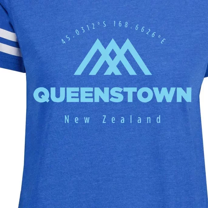 Queenstown Mountain Vacation Skiing New Zealand Enza Ladies Jersey Football T-Shirt