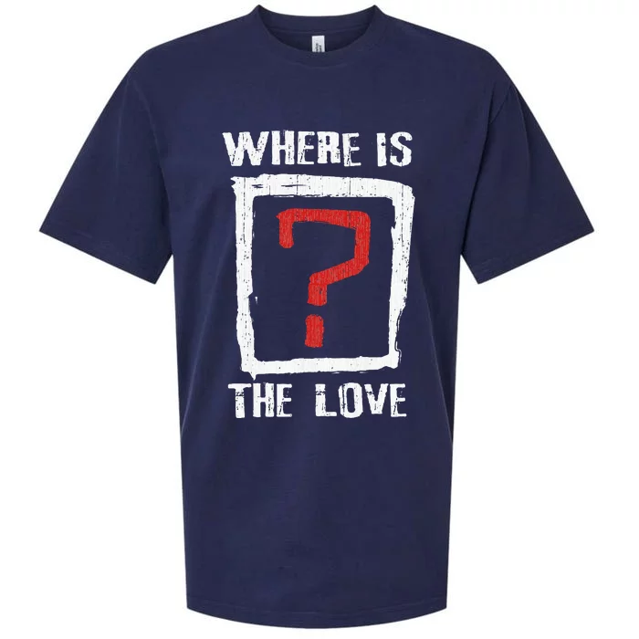 Question Mark Where Is The Love Sueded Cloud Jersey T-Shirt