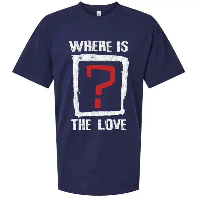 Question Mark Where Is The Love Sueded Cloud Jersey T-Shirt