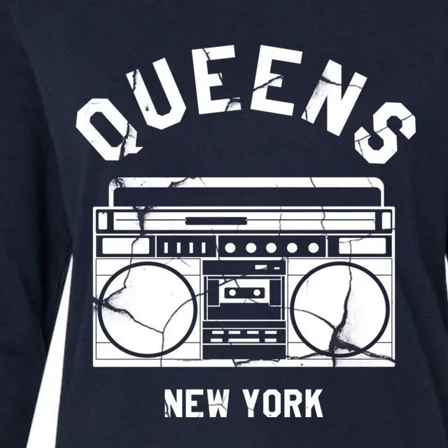 Queens NY Gifts New York NYC Boombox Womens Cotton Relaxed Long Sleeve T-Shirt