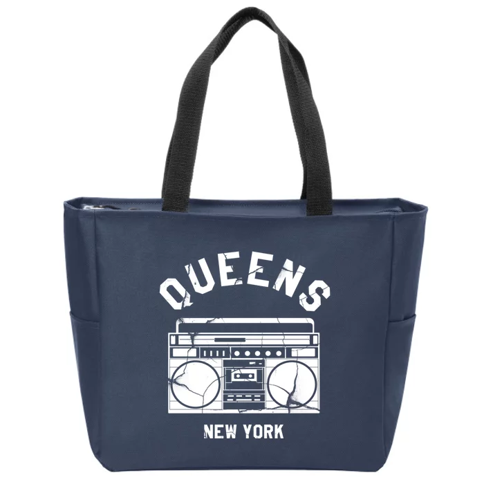 Queens NY Gifts New York NYC Boombox Zip Tote Bag