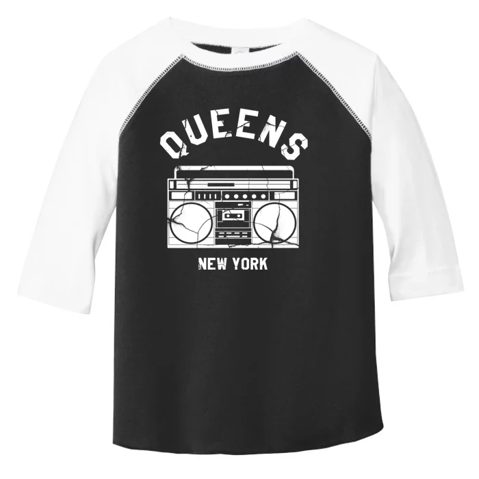 Queens Ny Gifts New York Nyc Boombox Toddler Fine Jersey T-Shirt