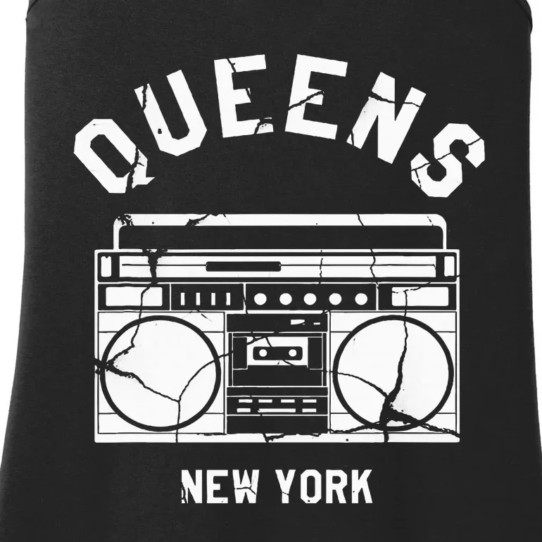 Queens Ny Gifts New York Nyc Boombox Ladies Essential Tank