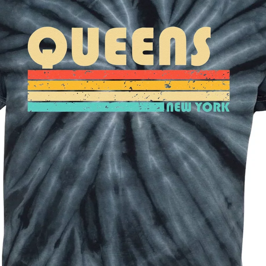 QUEENS NY NEW YORK Funny City Home Roots Retro 70s 80s Kids Tie-Dye T-Shirt