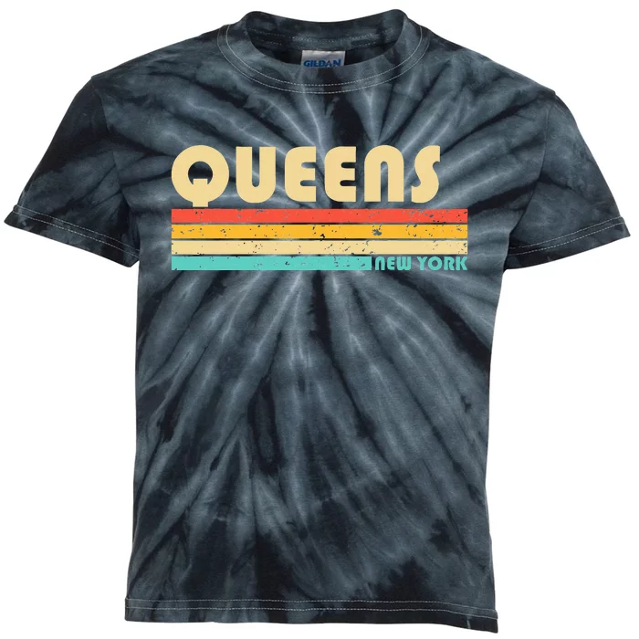 QUEENS NY NEW YORK Funny City Home Roots Retro 70s 80s Kids Tie-Dye T-Shirt