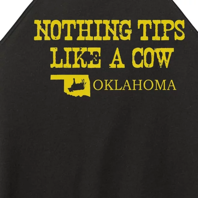 quote Nothing Tips Like A Cow Oklahoma state Women’s Perfect Tri Rocker Tank