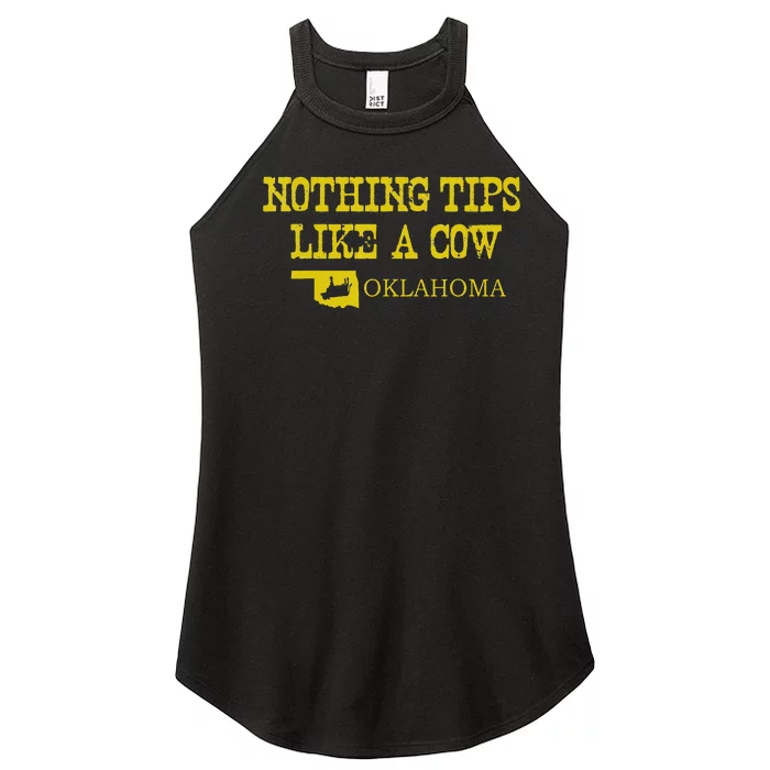 quote Nothing Tips Like A Cow Oklahoma state Women’s Perfect Tri Rocker Tank