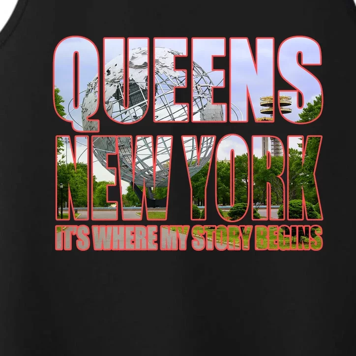 Queen New York It's Where My Story Begins Performance Tank