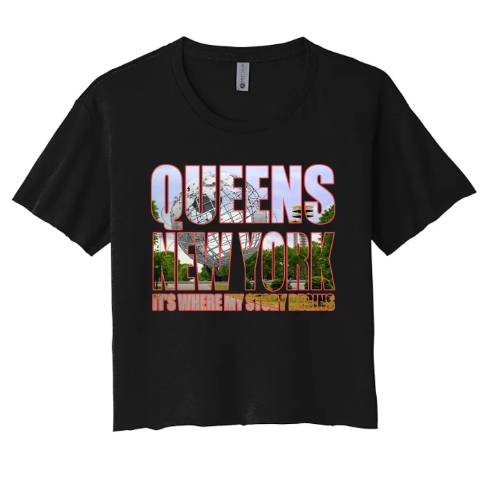 Queen New York It's Where My Story Begins Women's Crop Top Tee