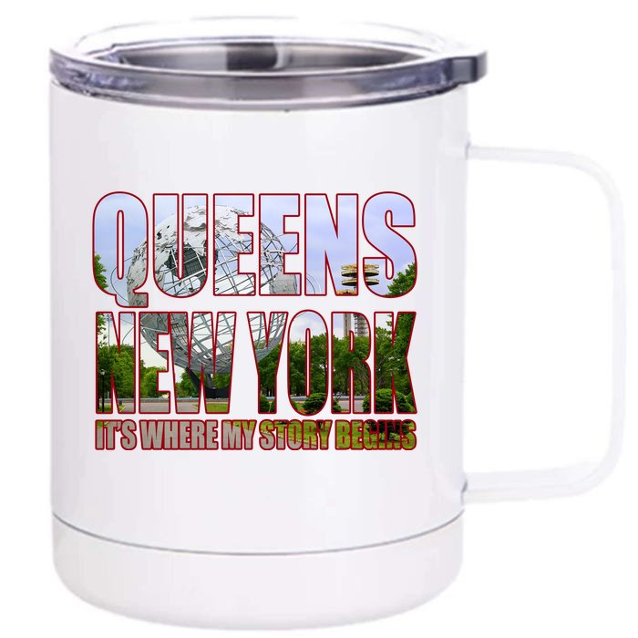 Queen New York It's Where My Story Begins Front & Back 12oz Stainless Steel Tumbler Cup