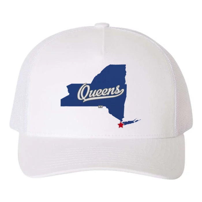 Queens New York Ny Map Yupoong Adult 5-Panel Trucker Hat